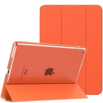 MoKo Case for iPad 10.2 iPad 9th Generation 2021/ iPad 8th Generation 2020/ iPad 7th Generation 2019, Slim Stand Hard Back Shell Smart Cover Case for iPad 10.2 inch, Auto Wake/Sleep, Orange