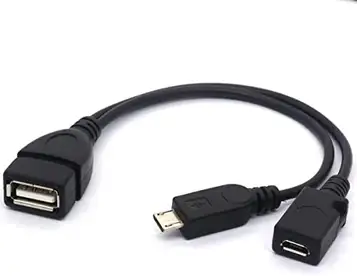 HUHANGGod CentBest Micro USB-splitter kabel OTG strömförstärkarsladd USB 2.0 en hona till mikro-USB hane och micro 5-stifts hona adapter värdladdningsomvandlare (mikro hane rak)