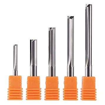 ZZTWER End Mill Set 3.175mm 4mm 6mm 8mm skaft 2 flöjt volframkarbidändkvarn CNC Router bit gravyr bit rak slot fräsning cutter Carving Woodworking Bits (Cutting Edge Length : ST2F-D6.0-L42, Package : 1pc)