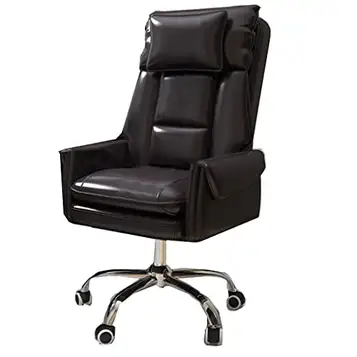 sjdoPulse Hemmakontorsstol, Executive Office Chair Ergonomisk Stol Med Svankstöd, Pu Leather Hemmakontorsstolar, Datorstolsspel, Arbetsstolar Med Armar, Swiv,/Svart