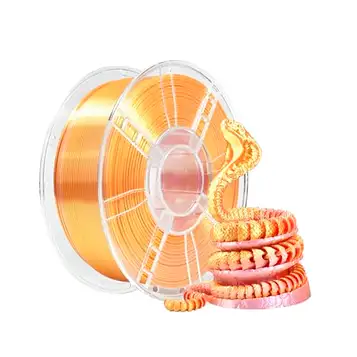 iBOSS PLA+ Filament with 3D Printer, PLA Plus Filament 1.75mm Two-Tone Silk Filament, Co-Extrusion, Shiny 3D Printing, 2.2lb (1KG), Two-Tone Gold Powder