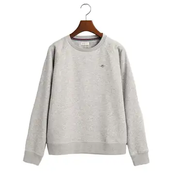 GANT Shield Crew Neck Junior, LIGHT GREY MELANGE, 158-164