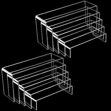 XiYee 10 stycken akryldistanser för display, 5 storlekar klar akryldisplay riser, transparent stativ för cupcakes, funko pop figurer, kosmetika, samlarobjekt display