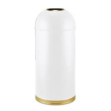 GUHPZA Soptunnor Stor Soptunna Utomhus Soptunna I Rostfritt Stål Med Löstagbar Innerhink, Öppen Topp Kommersiell Soptunna Avfallsbehållare, 48L/12,6 Gallons Outsi,Natural-12L (24X24X41CM)