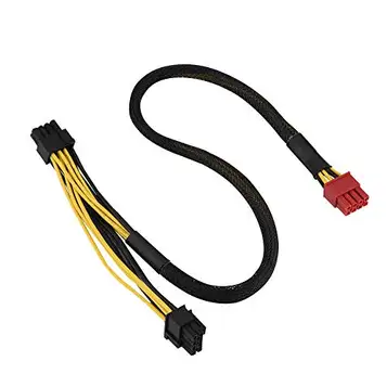 ASHATA 8-stifts PCI Express grafikkort strömkabel, Richer-R 50cm 8-stifts hane till dubbla 8-stifts (6 + 2) PCI Express grafikkort strömförsörjningskabel PCI-E nätadapter för