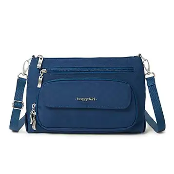 Baggallini Dam Original Everyday 11 x 7,5 crossbody väskor RFID-skyddad tvättbar lätt nylon resväska med dragkedja, en storlek, Stilla havet, en storlek