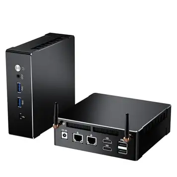 Mavsloly Mini-PC med AMD Ryzen 9 6900HX, 64G DDR5 RAM, 1T PCIE4.0 SSD, dubbla LAN, kompatibel med 1 x 2,5G, 2 HDMI, 1 USB-C, 4K Triple Display, Wi-Fi 6e, liten stationär dator, VESA, Windows