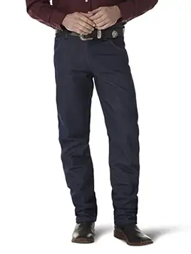 Wrangler herr Jeans Premium prestanda cowboy skärning normal passform jean , Styv marin , 36W / 34L