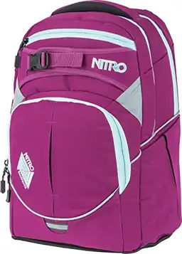 Nitro Superhero skolryggsäck, ryggsäck, avtagbar höftrem, robust bottenplatta, termoväska, 30 l, Grateful rosa, 30 L, Ryggsäck