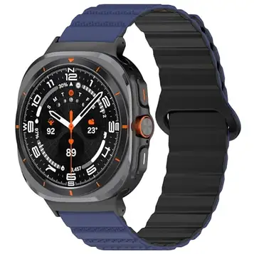 Bestgo Silikonband kompatibelt med Galaxy Watch 7 Ultra 47 mm, magnetiskt silikonarmband sportarmband kompatibelt med Samsung Galaxy Watch 7 Ultra 47 mm (2024), Silikon