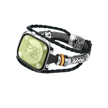 Bestgo Band kompatibelt med Huawei Watch Fit 3, Jukaitu metall + läder vintage armband mode stil justerbar klockarmband kompatibel med Huawei Watch Fit 3, Läder + metall