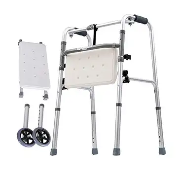 sjdoPulse Folding Rollator Rollator Rollator Rollator Walker Äldre Walker, Folding Rollator 8-Nivå Justerbar Aluminium Rollator Ram För Rehabilitering Av Funktionshindrade Personer Bärkapacitet: 360 Lbs