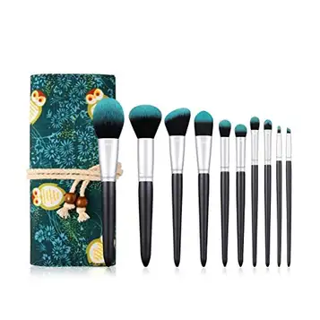 YITAOO Professionella sminkborstar Set Green Beauty Tools Eyeshadow Foundation Sminkborstar Kosmetikset 10st