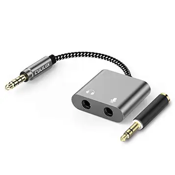 Cubilux Adaptador de micrófono de audio TRS de 0.138 in a TRRS macho, divisor de micrófono de auriculares de 1/8 pulgadas compatible con MacBook iPad Switch PS4 PS5 Xbox One/360 Smartphone