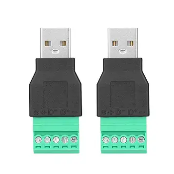 Hilitand 2St Usb-Hankontakt Till 5 Pin Skruv Terminal Adapter- Usb-Till-Usb-Adaptrar