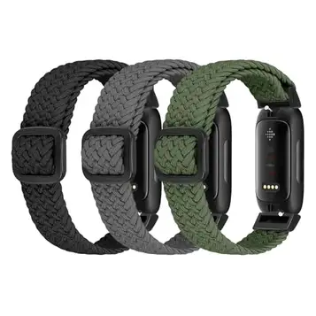 Ecogbd Elastiskt nylonersättningsarmband kompatibelt med Fitbit Inspire 3/Inspire 2/Inspire/Inspire HR/Ace 3/Ace 2, mjukt tyg justerbart andningsbart sportarmband för kvinnor män, Nylon