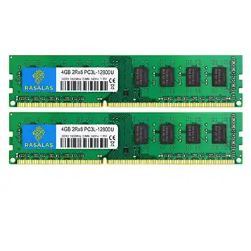 Rasalas PC3L-12800U 8GB Kit (2X 4GB) DDR3 1600 Ram 8GB PC3L 12800 DDR3 8GB 2Rx8 DDR3 Udimm 1.35V CL11 RAM-minne för skrivbord