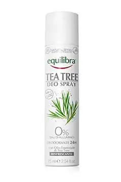 Equilibra Kropp, Tea Tree Deo Spray, Ingrediensbaserad deodorant av naturligt ursprung, bekämpar dålig lukt i 24 timmar, vilket garanterar friskhet, med eterisk olja från Tea Tree, 75 ml