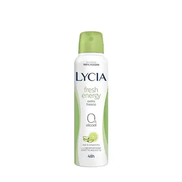 Lycia Fresh Energy Deodorant Spray, Alkoholfri, Effekt 48 timmar, med torkad mikrosvamp, med Aloe Bergamott, 150 ml