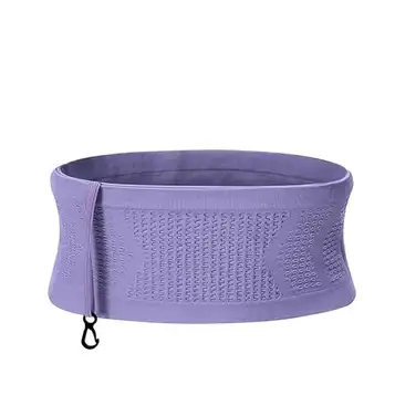 MiZuH Multifunktionell stickad dold midjeväska som andas, förvaringsbälte for fitness och löpning med stor kapacitet, sportväska for sommarlöpning (Color : Purple, Size : M)