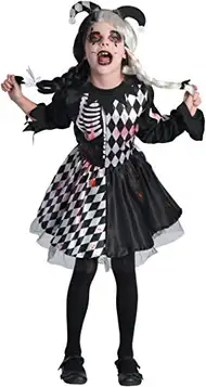 Ciao Horror Jester Girl costume disguise fancy dress girl (Size 5-7 years)