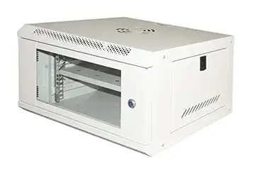 LINK ARMADIO RACK 19" 6U  LIGHT SERIES FÄRGGRÅ med glasdörr (HxDxL) MM 300 x 400 x 530 hylla ingår