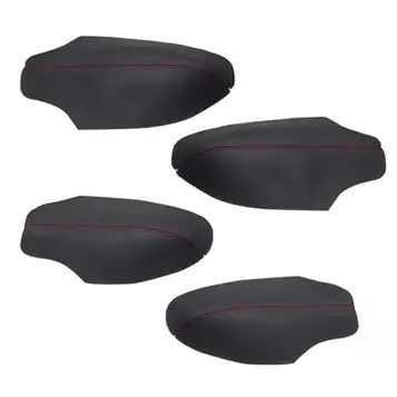 IUKMRT Bilinteriör För Civic 11:e Gen 2021 2022 bil Microfiber Läder Invändigt Dörrhandtag Armstödspaneler Skyddsklädsel Bilinredning(Armrest Black-red)