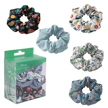 CARTOON Disney Scrunchies, Minnie, Princesses, Frozen II, Lilo & Stitch, 101 laddning, Aristopkatter, Hårband i duk, pigtails, 3 stycken, multicolor (Stitch (5 stycken))