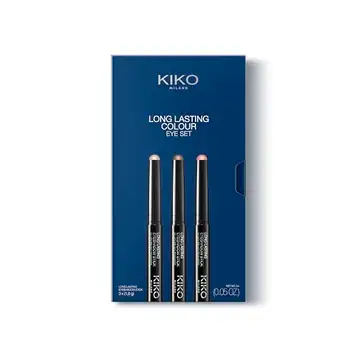 KIKO Milano Long Lasting Colour Eye Set 01, Kit Innehållande 3 Ögonskuggsstift: 24 Timmars Stadga Och Transfer-Säkert