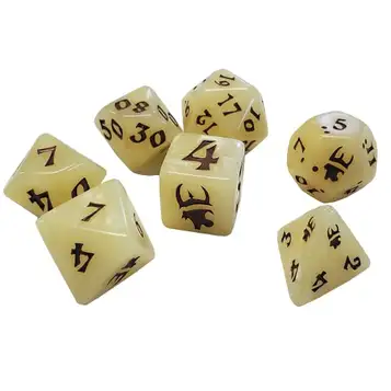 Steve Jackson Games Munchkin Polyhedral Dice Set Tan/Brown   Custom Dice, Perfect for use with , DND, RPGs, Tabletop Games, and Role-Playing Adventures