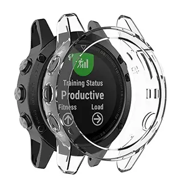 RORFFK Skyddsfodral för Garmin Fenix 7 7X 6 6S 6X Pro Smart Watch Skyddsram Mjuk Kristallklar TPU Fodral för 5 5S 5X Plus (vit, för Fenix 7X)