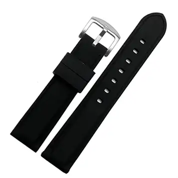 EAMOM Silikonklockband för Huawei GT2 007 BM8475 Klockor remmar tillbehör sport armband 20mm 22mm svarta vattentäta remmar(Y,24mm)