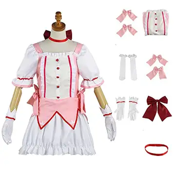 Syedeliso Anime Madoka Kaname cosplay-kostym, magica Lolita-klänning, halloweenoutfit (Kaname Madoka, M)