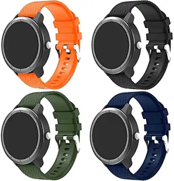 Chainfo kompatibel med Galaxy Watch Active/Active 2 / Active 3 / Watch 42mm Watch Strap, Soft Silicone Replacement Watchband (20mm, 4-Pack G)