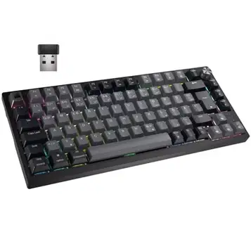 Corsair K65 Plus 75% RGB trådlöst mekaniskt gaming-tangentbord, Hot Swappable, 75% RGB – försmorda MLX röda linjära brytare – dubbla lager – PBT-tangentkåpor – Qwertz DE – svart