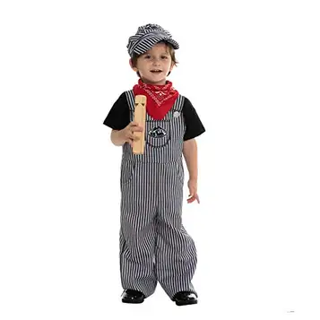 Spooktacular Creations Kids Training Engineer kostym, unisex railroad träning teknisk kostym för barn pojkar halloween klänning up, rollspel (liten (5–7 år))