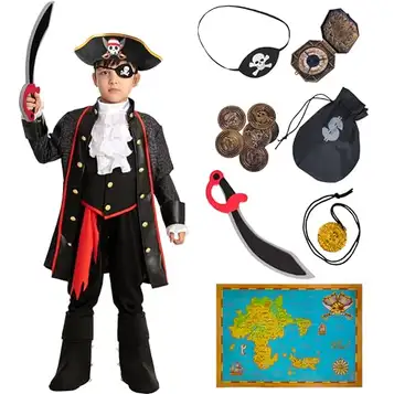 Spooktacular Creations Child Boy Captain Pirate Kostym (medium (8–10 år))