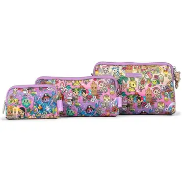 JuJuBe Ju-Ju-Be Set med organisationsfickor, söt resenecessär för kvinnor, elegant festväska eller handväska, Tokidoki Toki Tiki, Tokidoki Toki Tiki, Ställ in