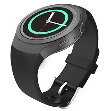 MoKo Gear S2 Smartwatch-armband, klockarmband flexibelt silikonband, för Samsung Galaxy Gear S2 SM-R720/SM-R730 Smart Watch svart (ej lämplig för Gear S2 Classic SM-R732)