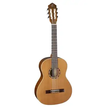 Ortega Guitars Konsertgitarr 3/4 storlek familjeserie inkluderar spelväska mahogny/cederträ topp (R122-3/4)