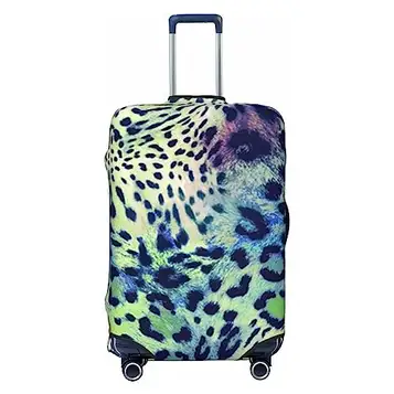 BONDIJ resebagageskydd, dammsäker grön leopard resväska överdrag skydd för 45-80 cm, Svart, XL