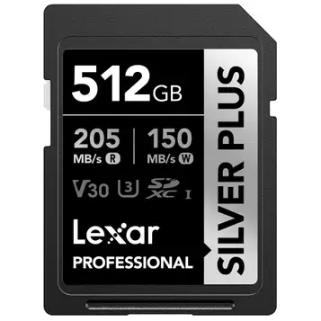 Lexar SDXC Professional Silver Plus 1066x UHS-I/U3/A2/4K R205/W150 (V30) - 512GB