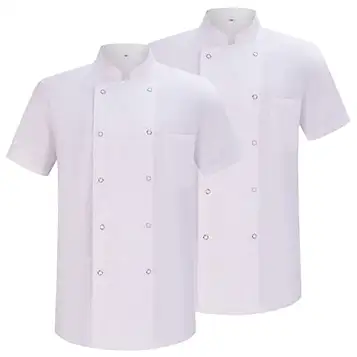 MISEMIYA Pack 2 enheter Kockjacka Herr Kockjacka Herr Hosteleria Uniform Ref.2-6821B, Kockjackor 6821 – vit, 3XL