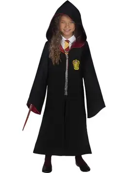 Funidelia Maskeraddräkt Hermione Granger Deluxe för flicka Gryffindor & Trollkarlar Maskeraddräkt för barn och roliga tillbehör för fester, karneval och Halloween Storlek 122-134 cm