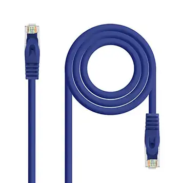 Monkey Ladder Ethernet-nätverkskabel RJ45 LSZH Cat.6A UTP, AWG24, 100% koppar, halogenfri, blå, 2 m slang