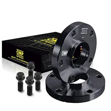 OMP Speed Uppsättning av 2 Hjulspacers Dubbel Centrerad Tjocklek: 15mm PCD: 5x114.3 CB: 67.1 OD: 149 Pinnbultar x20 M12x1.5 + M14x1.5 Svart Aluminium S08791501