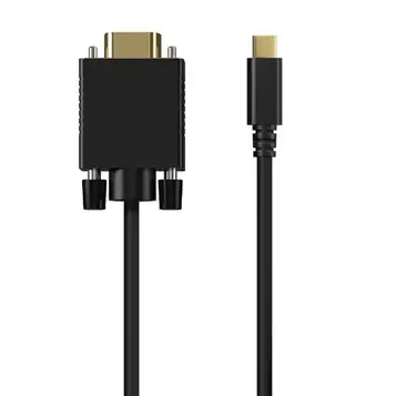 AISENS A109-0692 USB-C till VGA-omvandlarkabel, USB-C/M-Hdb15/M, svart, 0,8 m