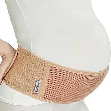 NEOtech Care Justerbart Gravidbälte Lätt och ventilerande magstödsband för gravida kvinnor (Beige, Extra stor storlek)