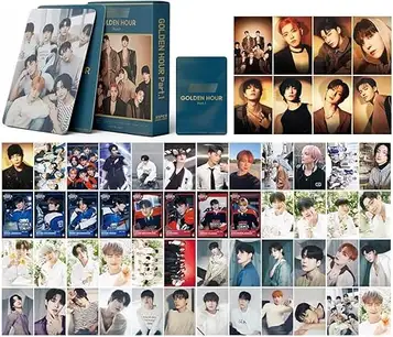 TPFRUPGD Ateez 55 x Photocards Ateez Golden Hour New Album Ateez Photocards Postcards for Fans Gift