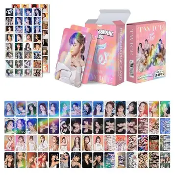 TPFRUPGD 124pcs EN- SK IVE GIDLE TWICE 60pcs Photocards Greeting Cards Collection Mini Card Postcard and 64pcs Stickers (NEW-JEANS)(Twice)